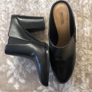 MICHAEL Michael Kors Braden Black Leather Clogs